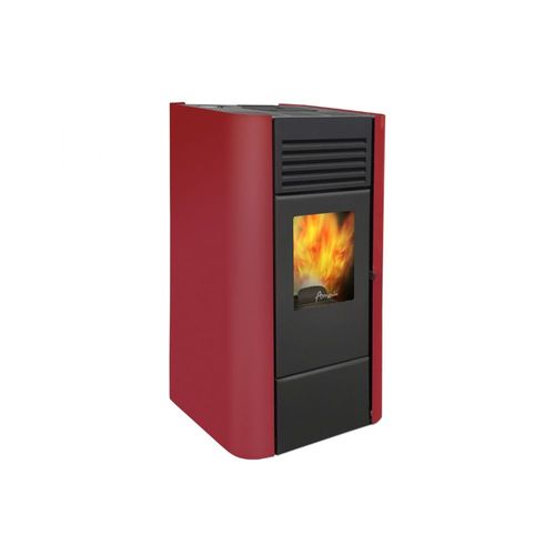 Estufa Combustion Lenta a Pellet Milano Rojo Amesti