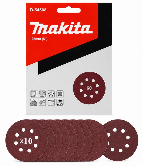 DISCO LIJA TELA VELCRO 5" #60 D-54508 10UND. (MAKITA)
